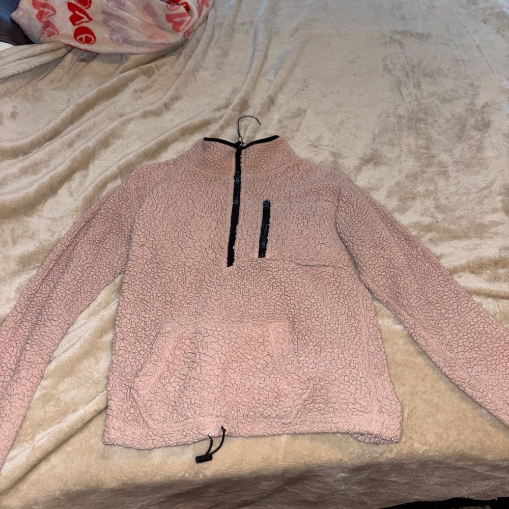 Pink pull over Sherpa fleece